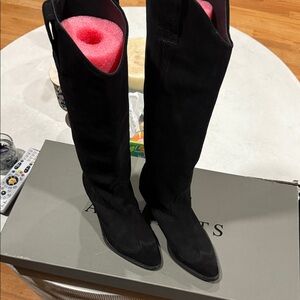 All Saints Black suede western Boots